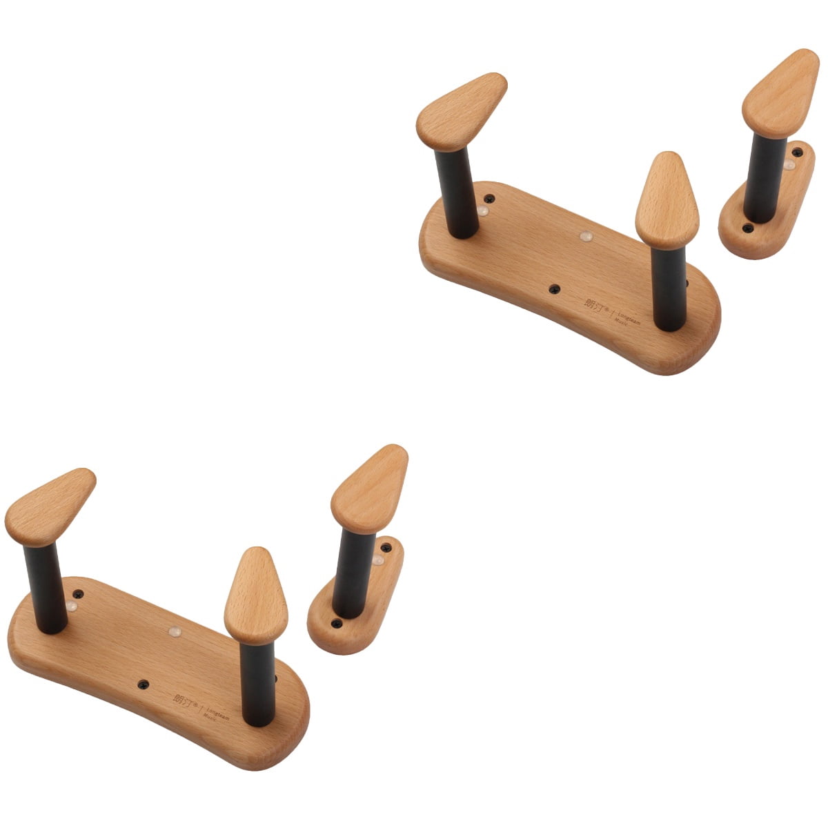 ROMANSENTIAL  Sturdy Guitar Wall Hook in Light Brown for Versatile Instrument Storage 2Pcs