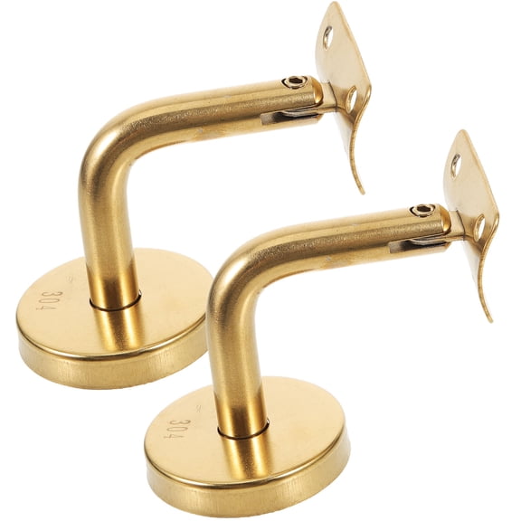 Raindrops 2Pcs Golden Curved Handrail Bracket for Stair Rail Accessories Support Stable Installation