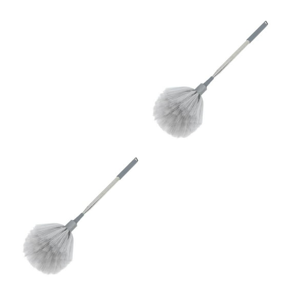 Worgeous 2pcs Telescopic Duster With Extension Pole Ceiling Fan Cleaner High Ceiling Duster For Cobwebs And Dust Reusable And Washable For Home Cleaning Gray
