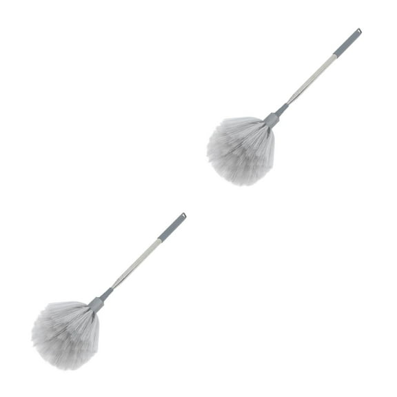 Worgeous 2pcs Telescopic Duster With Extension Pole Ceiling Fan Cleaner High Ceiling Duster For Cobwebs And Dust Reusable And Washable For Home Cleaning Gray