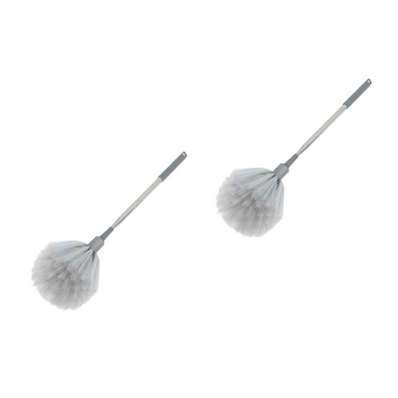 Worgeous 2pcs High Ceiling Duster With Long Handle Extendable Duster For Cleaning Cobwebs And Fans Washable And Reusable Telescoping Duster For Home Gray