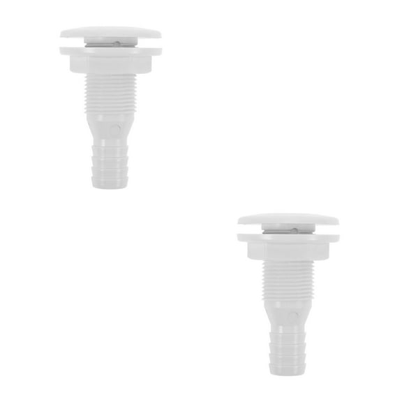 Worgeous 2pcs Through Hull Fitting Marine Thru Hull Exhaust Fitting 3/4 Inch Through Hull Fitting Thru-hull Connector Fitting Wear-resistant Drain Plug For Boat (3/4 Inch)