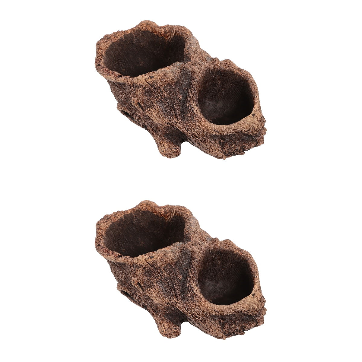 Worgeous 2pcs Imitation Tree Stump Succulent Pot Vintage Cement Planter Succulent Planter Plant Pot Gardening Pot