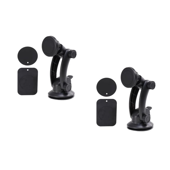 Worgeous 2pcs Instrument Panel Multi-function Silicone Suction Cup 360 Rotating Magnet Car Phone Holder(Black)
