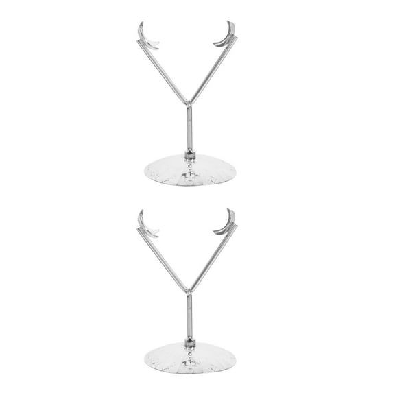 Worgeous 2pcs Iron Stand Gazing Globe Holder Metal Sphere Rack Display Easel For Gemstones Minerals Agate Slabs Plates Rock Seashell Crystal Stand