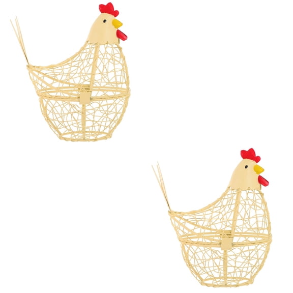 Worgeous 2pcs Iron Chicken Egg Basket Egg Holder Kitchen Egg Organzier Home Egg Storage Holder