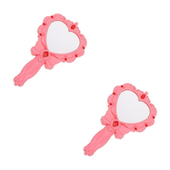 WORGEOUS 2pcs Light Up Toy For Kids Girls Birthday Mirror Light Up For Girls Sparkling Mirror Toy Cute Handheld Mirror Princess Mirror Toy Girls Light Up Mirror