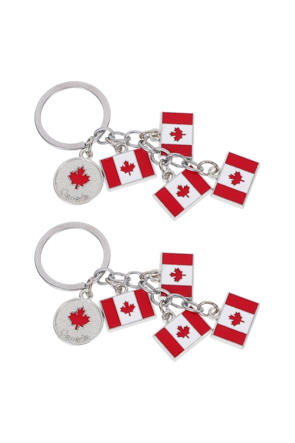 2pcs Maple Leaf Keychain Souvenirs For Canada Day Party Presents Suitable For Wallet Charm Backpack Decoation Accessories
