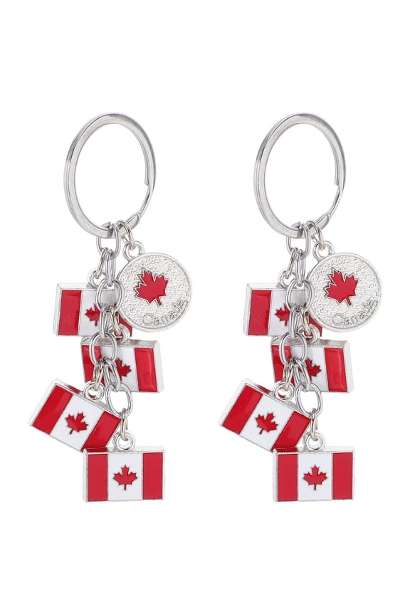 2pcs Maple Leaf Keychains Souvenirs For Canada Day Party Presents And Creative Design Suitable For Handbag Charms Wallet Charm Backpack Decoration Ideal For Daily Use