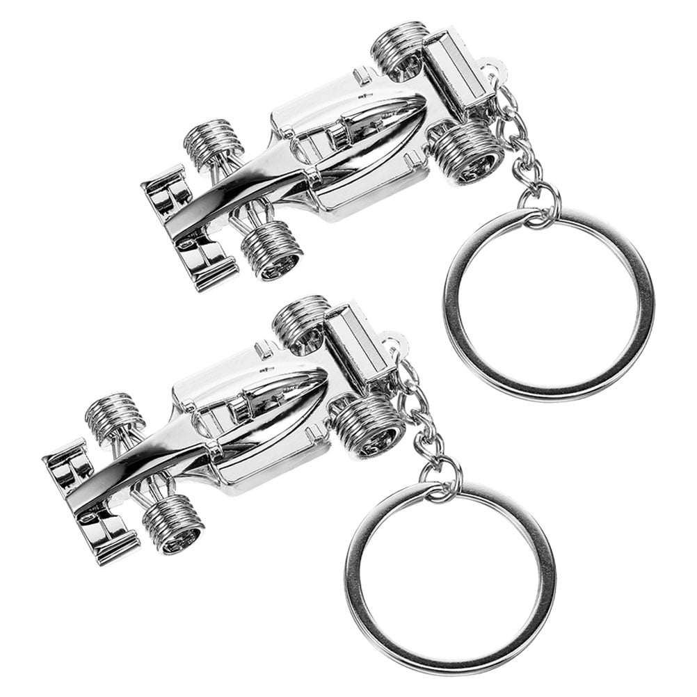 Worgeous 2pcs Mini Racing Car Shaped Keychain Pendant Stylish Key Ring ...