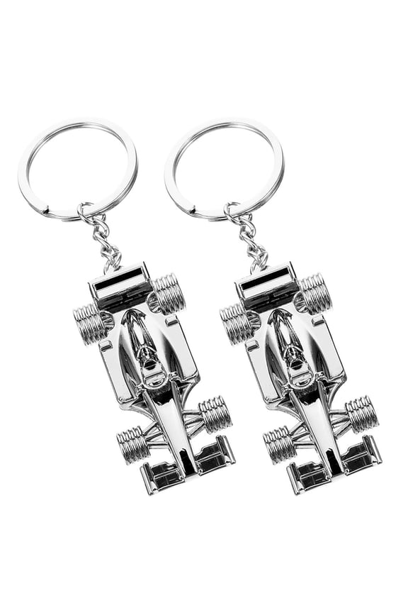 2pcs Mini Racing Car Shaped Keychain Pendant Stylish Key Ring Creative Key Holder Key Decoration Racing Car Hanging Charm for Backpack