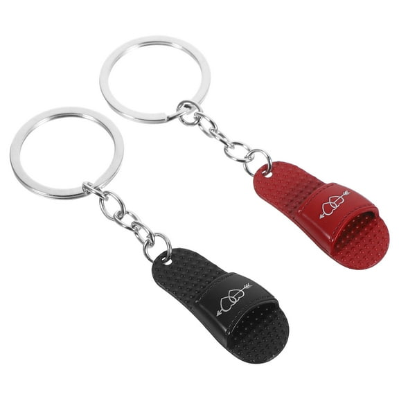 COSMOBETTY Backpack Keychain Shoe Key Ring Red 2Pcs Zinc Alloy Pendant Decor
