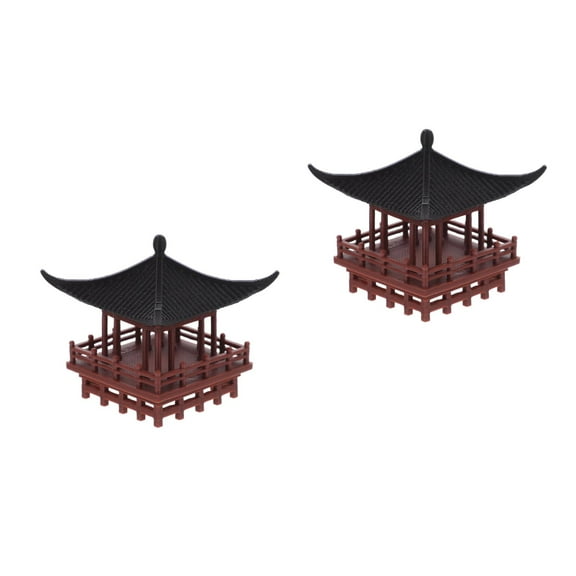 Worgeous 2pcs Miniature Pagoda Statues Japanese Style Pagoda Lantern Asian Decor Square Chinese Pagoda Statue For Zen Garden Indoor Outdoor Decor