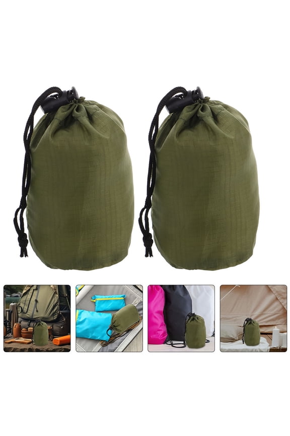 GOOHOCHY HOMEMAXS 2pcs Outdoor Emergency Raincoat Storage Bag Lightweight Drawstring Pouches for Travel Compact Raincoat Bags Waterproof Bag