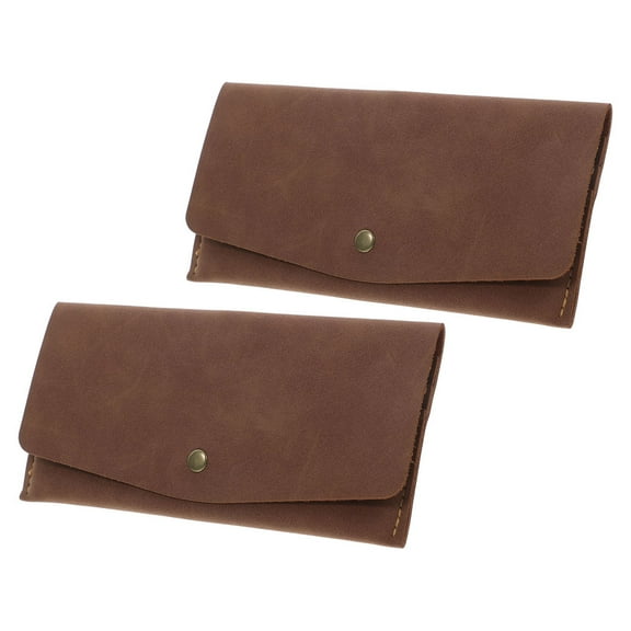 Worgeous 2pcs PU Card Slots Wallet RFID Vertical Wallet Card Storage Holders Long Wallet Slim RFID Card Holders Wallet for Daily Travel Use