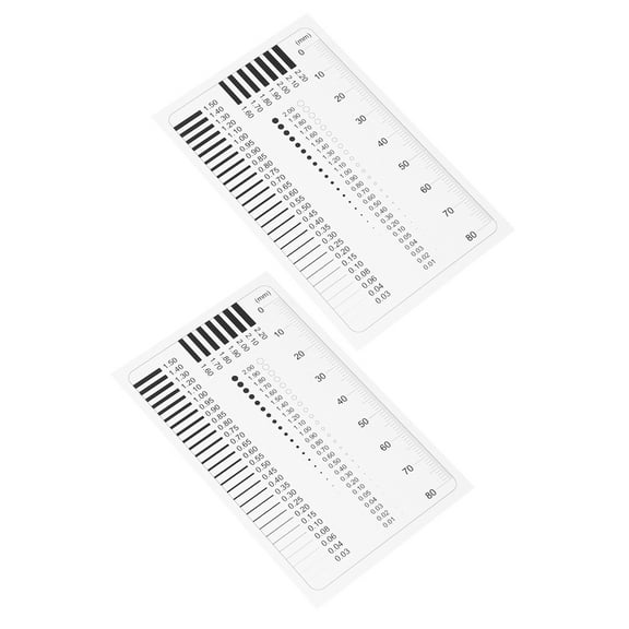 Worgeous 2pcs Precision Measurement Ruler Transparent Flaw Detection Tool Line Width Defects Gauge Scratch Measure Tool Crack Width Measurement Chart