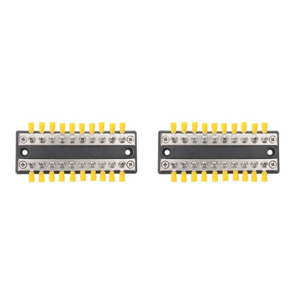 Worgeous 2pcs Replacement 100a High Current Bus Bar For Rvs Boats And Cars 10-way Dual Row Terminal Block Power Distribution Solution Supply