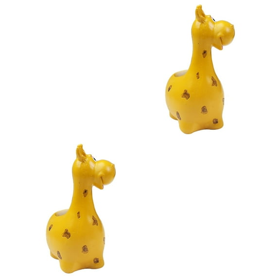 Worgeous 2pcs Resin Cartoon Animal Flower Pots Succulent Planter Nursery Pot Home Decoration for Garden Balcony (Giraffe)