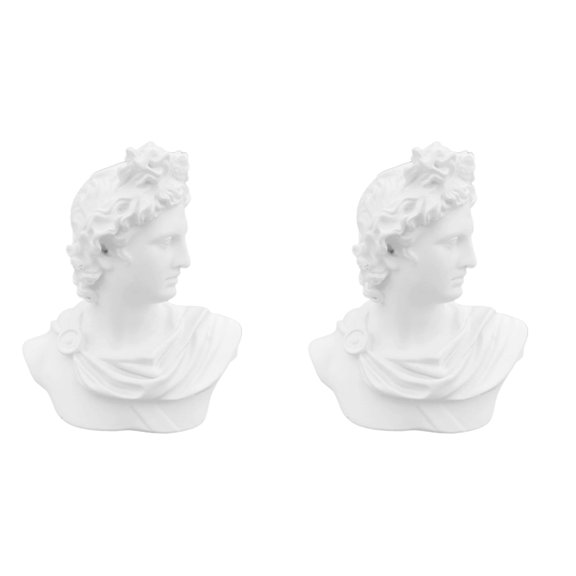 Worgeous 2pcs Resin Head Bust Sculpture Figurine Figurine Bust Statue Home Office Decoration