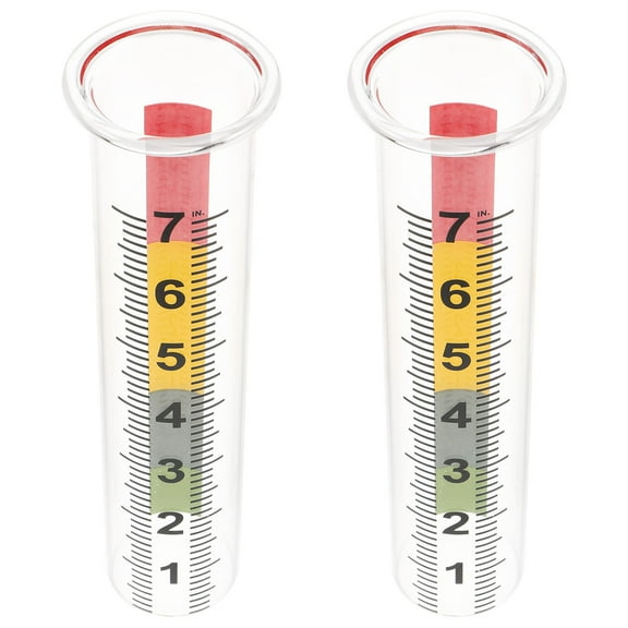 Worgeous 2pcs Reusable Rain Gauge Outdoor Decorative Rain Gauge with Clear Scale Accurate Rain Measurement Tool Freeze Proof Glass Tube for Yard Garden Deck Lawn