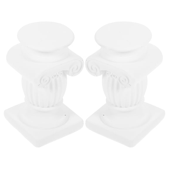 Worgeous 2pcs Roman Column Model Mini Roman Pillar Pedestal Greek Columns Resin Roman Column Classic Greek Statues Office Desktop Decor for Home Wedding