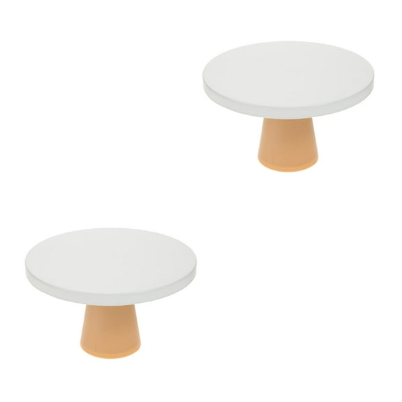 Worgeous 2pcs Round Cake Stand Ceramic Dessert Cupcake Stand Display Tray for Shower Wedding Birthday Party Table Decoration Marble Pattern