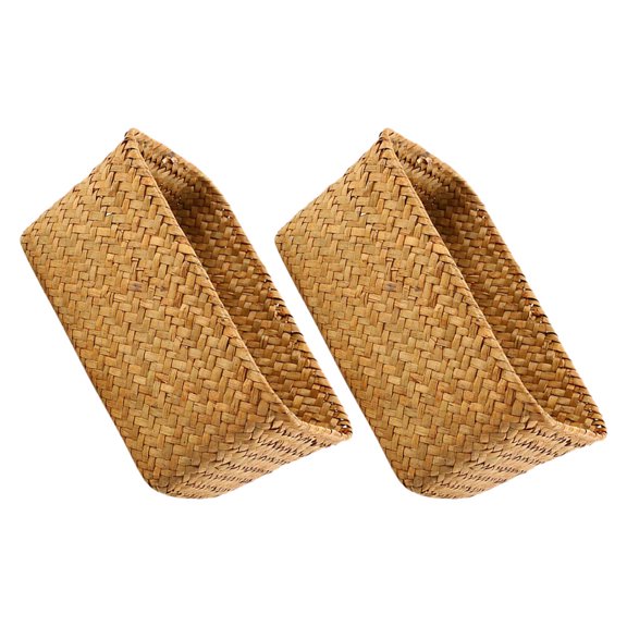 WHAMVOX Seagrass Storage Basket for Home Use and Stylish Yellow Multipurpose Organizer 12.5 x 8.5 x 9 inches