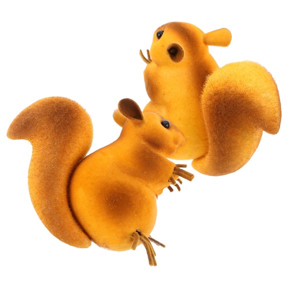 Worgeous Realistic Squirrel Figurines for Decor 2pcs Adorable Foams Props Lightweight Safe for