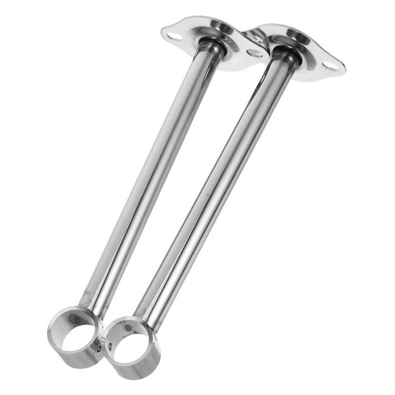 Worgeous 2pcs Stainless Steel Ceiling Support Bracket Ceiling-Mount Bracket Wardrobe Pipe Bracket Rod Lever Support Holder for Closet Shower Curtain Rods