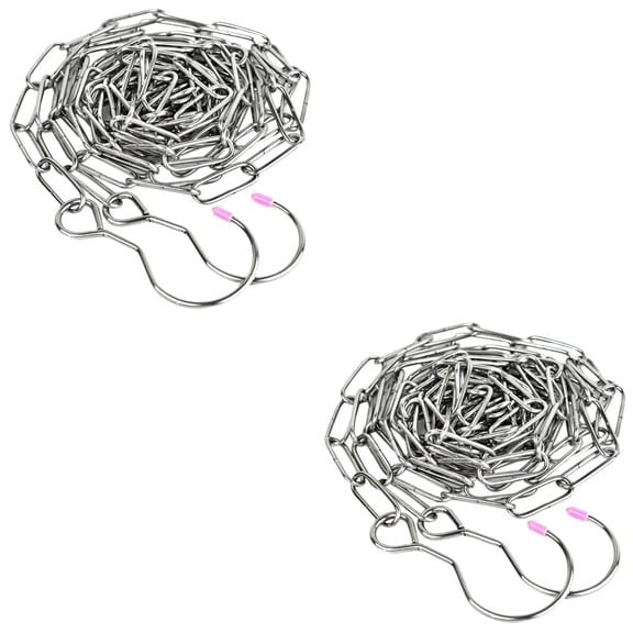 Worgeous 2pcs Stainless Steel Clothes Drying Chain with Two Hook Clothes Storage Chain Clothes Drying Rope Rack Portable Clothesline (2 Meters Length)