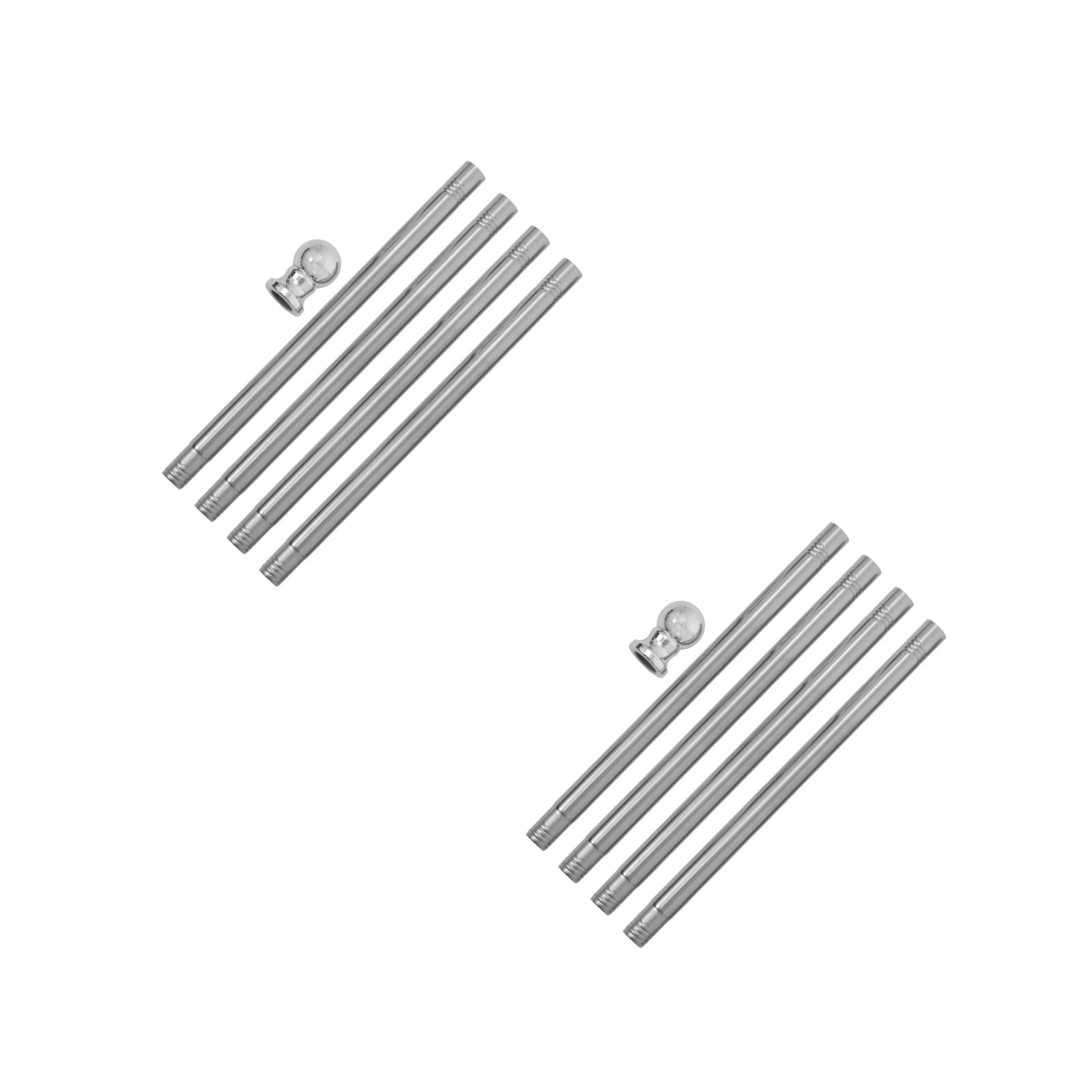 Worgeous 2pcs Stainless Steel Flagpole for Patio, Porch Flag Holder Adjustable Flagpole Heavy Duty Garden Flagpole for Outside House Garden Yard Accessories Silver
