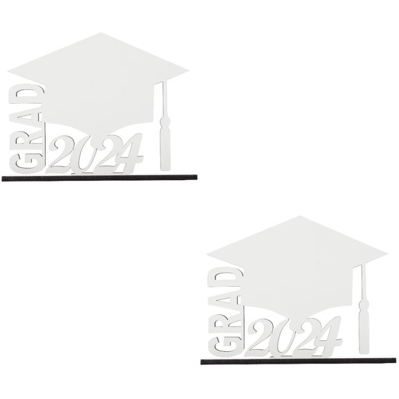 Worgeous 2pcs Sublimation Blank Photo Frames for Crafting, Picture Frame Blanks with Graduation Cap Ornament Design