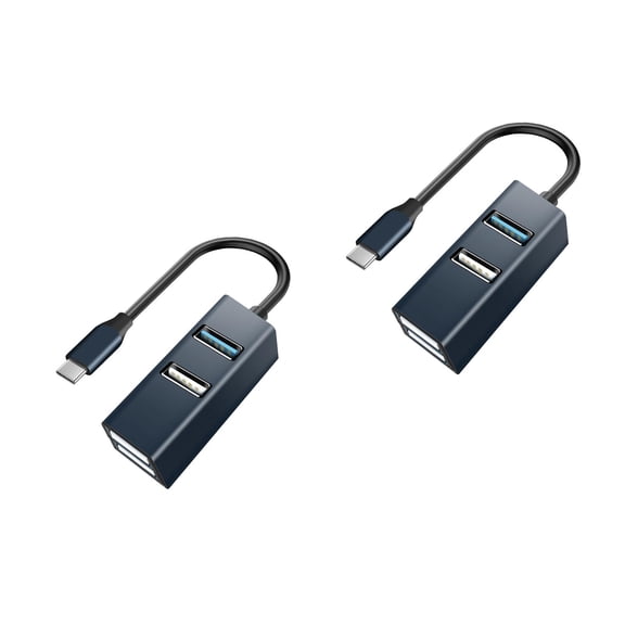 Worgeous 2pcs USB- Expansion Transfer Adapter Aluminum Alloy Portable Computer Accessory