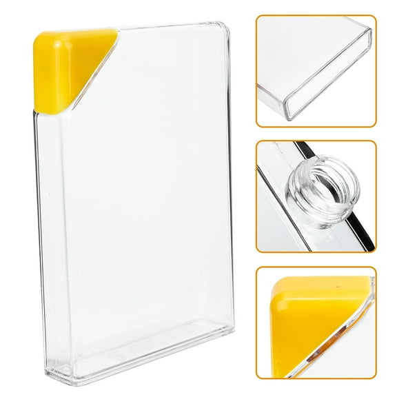 RENACLIPY Portable Flat Plastic Water Bottle with Unique Triangle Cap for Home 2Pcs