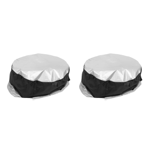 Worgeous 2pcs Universal Spare Tire Cover for Trucks and Campers Protective Oxford Cloth with Carrying Handles Weatherproof Fits for Travel Trailers