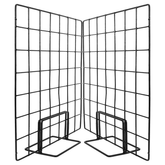 Worgeous 2pcs Versatile Metal Grid Display Rack Photo Displays Sturdy Panels Square Wall Grid For Photo Metal Wall Grid Panel Diy Wire Photo Hanging Display Grid