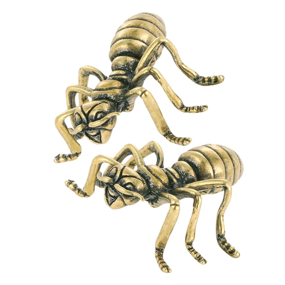 Worgeous 2pcs Vintage Copper Ants Figurines Miniature Ants Sculptures Metal Ants Ornaments Ants Statues Spring Insect Decor