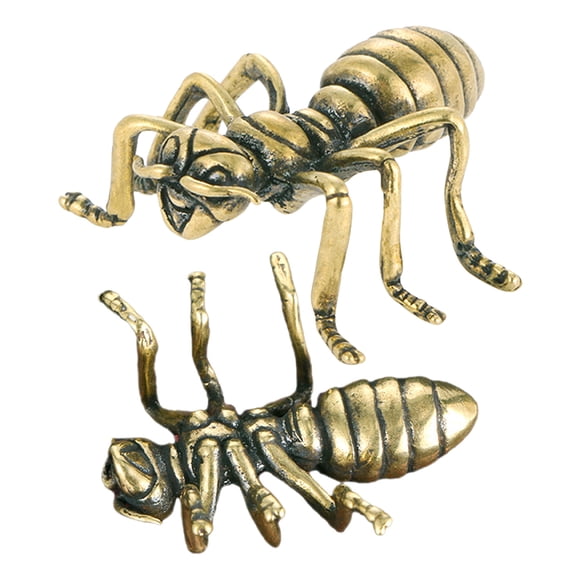 Worgeous 2pcs Vintage Copper Ants Statues Miniature Ants Sculptures Ants Party Decoration Metal Ants Decorations Models