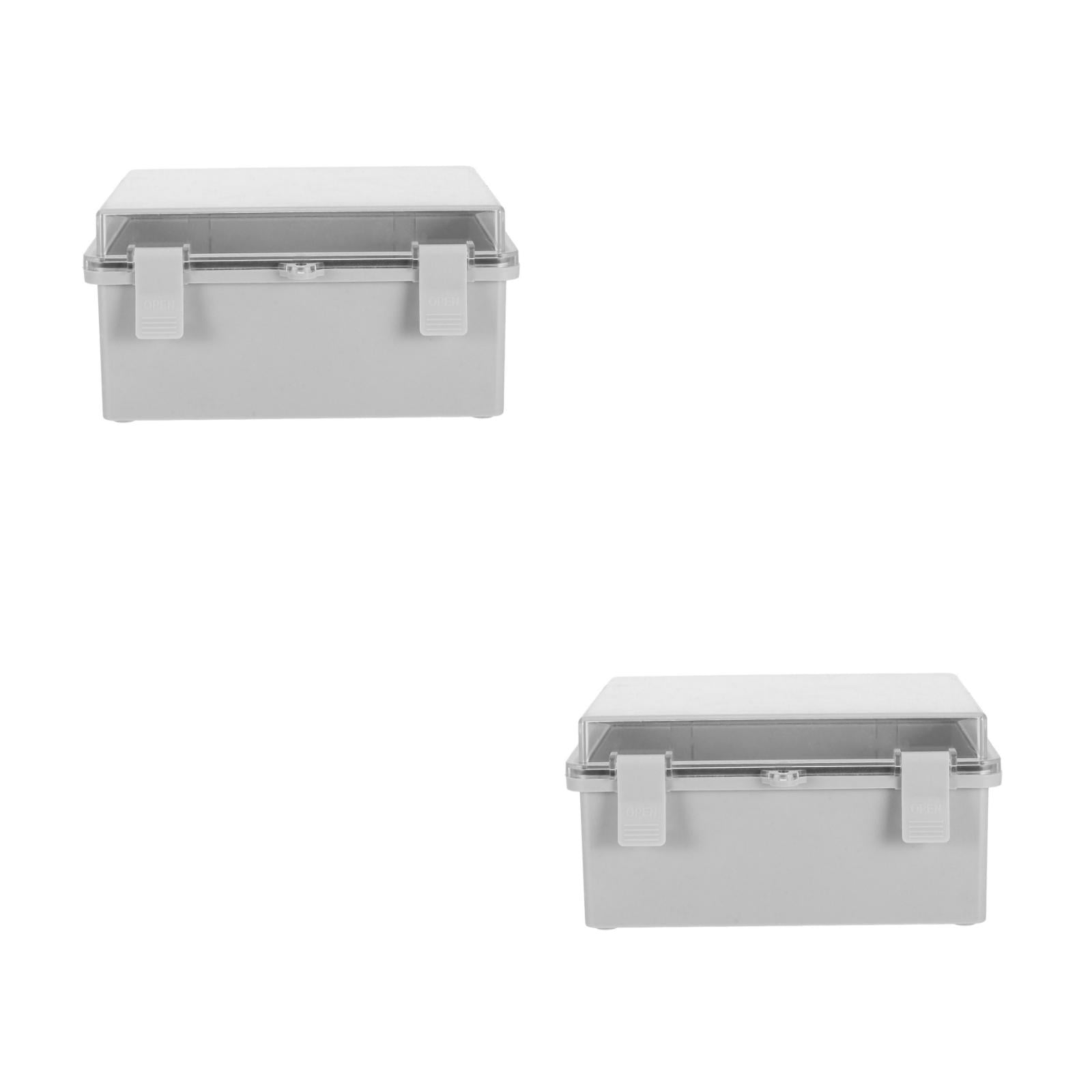 Worgeous 2pcs Waterproof Electrical Box Outdoor Plastic Dustproof Enclosure With Hinged Shell Clear Cover And Secure Lock For Weatherproof Electrical Installations