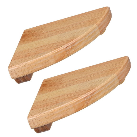 Worgeous 2pcs Wood Fan-Shaped Wall Mounted Corner Shelf Storage Rack Corner Storage Unit Corner Storage Mounted Storage Shelf