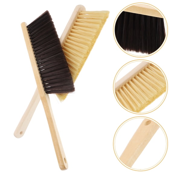 Worgeous 2pcs Wooden Handle Cleaning Brush For Bed Dust Brush With Dense Bristles Multi-Functional Handheld Broom Bed Cleaning Brush