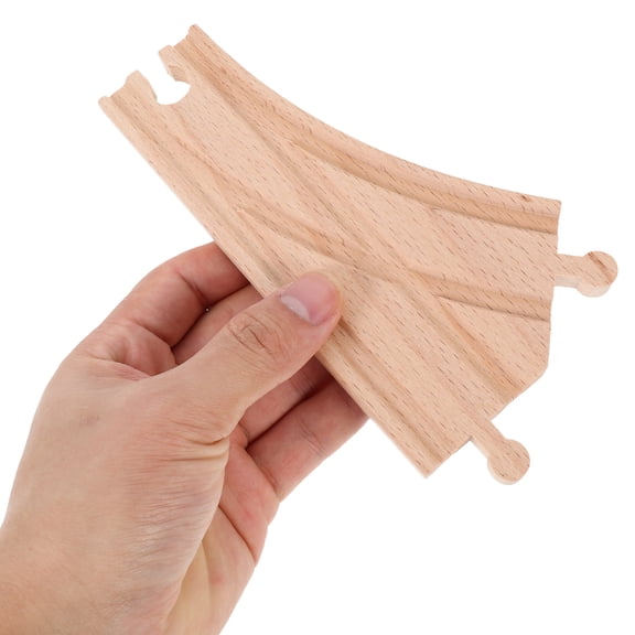 Wooden Train Track Pieces 2pcs Compatible with Thomas the Train Sets for DIY Khaki Expandable Toy