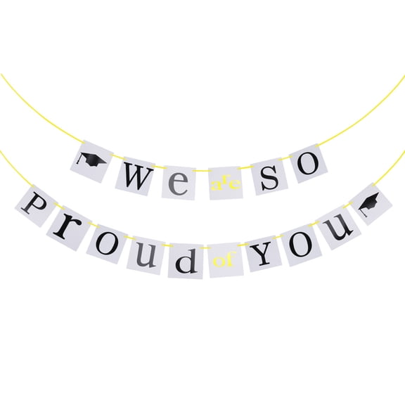 COSMOBETTY Graduations Decorations We're So Proud of You Letters Square Hanging Banner Paper 1 Set