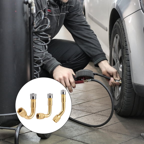 Worgeous 3 Pcs Copper Extension Stem Tire Adaptor Extenders for Wheel