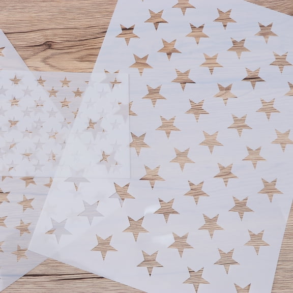 Worgeous 3 Pcs Drawing Templates Five-pointed Star Spray Embellishment Stencil