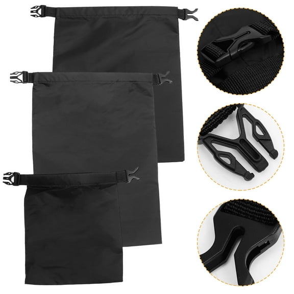 Worgeous Dry Bag Beach 3pcs Waterproof Dry Bag Black Nylon for Men and Women in Camping and Boating