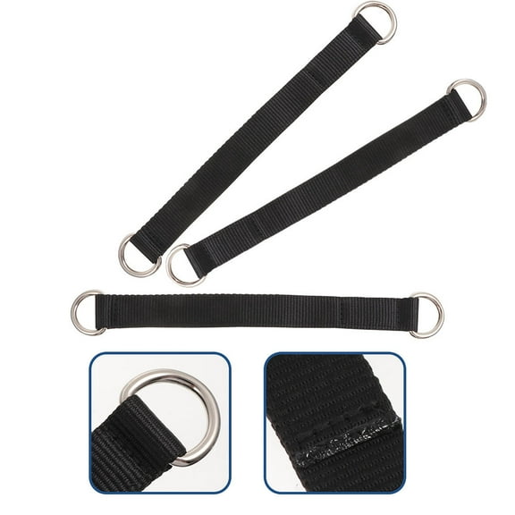 Worgeous 3 Pcs Fitness Horizontal Bar Strap Hanging Training Belt Black