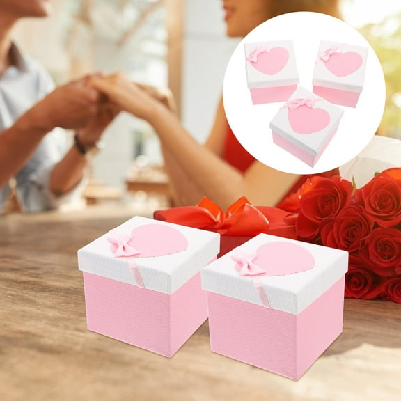 Worgeous  3 Pcs Lids Gift Box Cupcake Boxes Chic Party Favor Bride