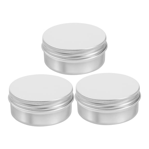 Worgeous 3 Pcs Metal Container with Lid Reusable Storage Trash Cans Silver