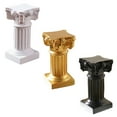 thumbnail image 1 of CIMAXIC Roman Column Pillars Candle Holders Resin Black Adults House Decoration 3pcs, 1 of 8